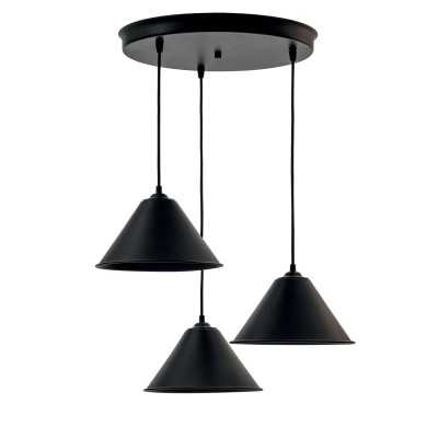 Φωτιστικό Πολύφωτο 3φ Αλουμίνιο μαύρο Ε27