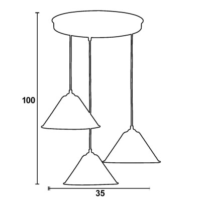 Φωτιστικό Πολύφωτο 3φ Αλουμίνιο λευκό Ε27