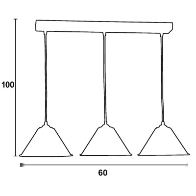 Φωτιστικό Πολύφωτο 3φ Αλουμίνιο μαύρο Ε27
