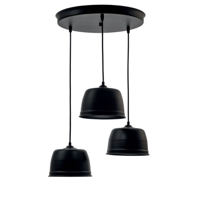 Φωτιστικό Πολύφωτο 3φ Αλουμίνιο μαύρο Ε27