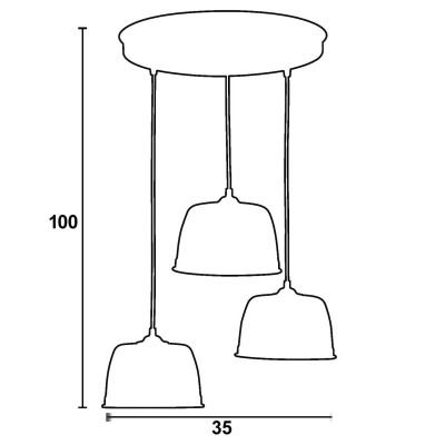 Φωτιστικό Πολύφωτο 3φ Αλουμίνιο λευκό Ε27