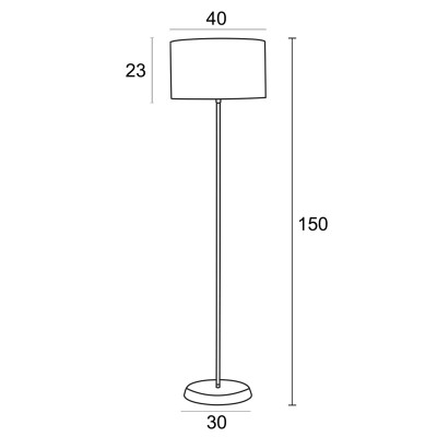 Φωτιστικό δαπέδου μέταλλο/αμπαζούρ μαύρο/λευκό Ε27