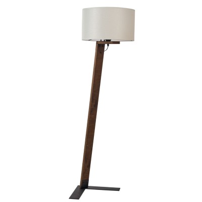 Φωτιστικό δαπέδου ξύλο/αμπαζούρ μπεζ Ε27