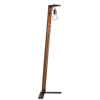 Φωτιστικό δαπέδου ξύλο/σχοινί Ε27