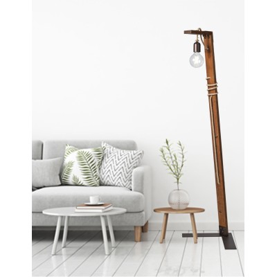 Φωτιστικό δαπέδου ξύλο/σχοινί Ε27