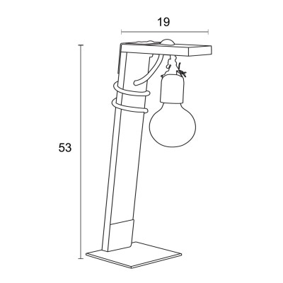 Επιτραπέζια λάμπα ξύλο/σχοινί Ε27