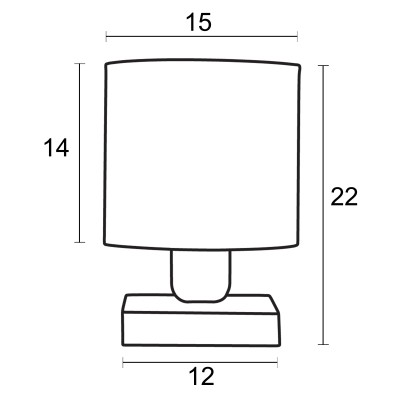 Φωτιστικό Πορτατίφ ξύλο/αμπαζούρ γκρί Ε27 Φ15