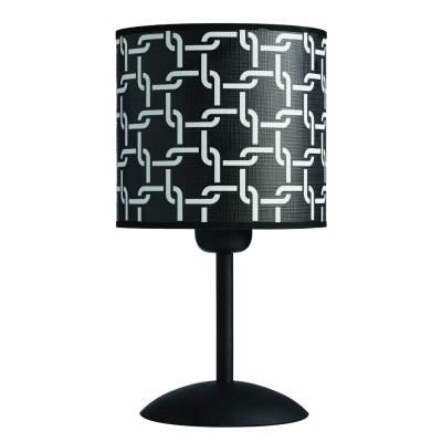 Φωτιστικό Πορτατίφ μέταλλο/αμπαζούρ μαύρο/λευκό Ε27 Φ15