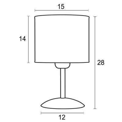 Φωτιστικό Πορτατίφ μέταλλο/αμπαζούρ μαύρο/λευκό Ε27 Φ15