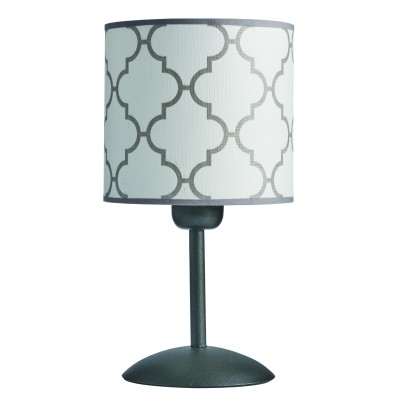 Φωτιστικό Πορτατίφ μέταλλο/αμπαζούρ λευκό/γκρί Ε27 Φ15