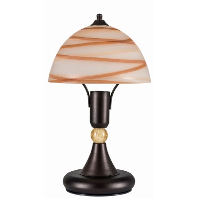 Φωτιστικό Πορτατίφ μέταλλο σκουριά /γυαλί καφέ Ε14