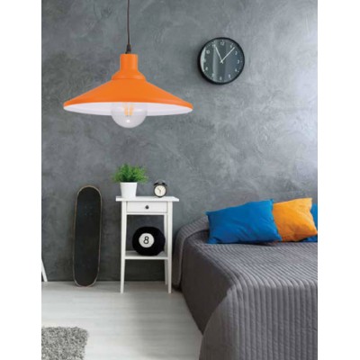 Φωτιστικό μονόφωτο παιδικό αλουμίνιο πορτοκαλί/λευκό Ε27 Φ33
