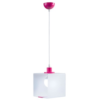 Φωτιστικό μονόφωτο παιδικό plexiglass/μέταλλο λευκό/φούξια Ε27 Φ20