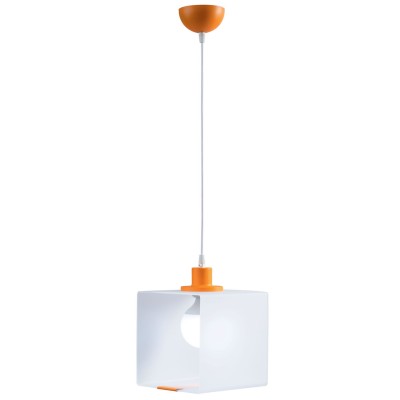 Φωτιστικό μονόφωτο παιδικό plexiglass/μέταλλο λευκό/πορτοκαλί Ε27 Φ20