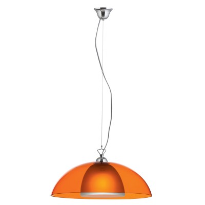 Φωτιστικό μονόφωτο Plexiglass/Γυαλί πορτοκαλί διάφανο Φ40