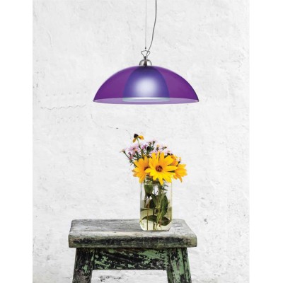 Φωτιστικό μονόφωτο Plexiglass/Γυαλί λιλά διάφανο Φ40