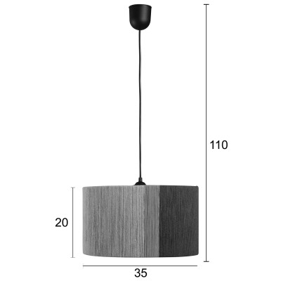 Φωτιστικό μονόφωτο σχοινί λαδί/πορτοκαλι Ε27 Φ35