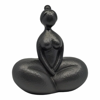 ΔΙΑΚΟΣΜΗΤΙΚΟ ΚΕΡΑΜΙΚΟ ΓΥΝΑΙΚΕΙΑ ΦΙΓΟΥΡΑ ΣΕ ΜΑΥΡΟ ΜΑΤ ΧΡΩΜΑ 21,6x12,3x24εκ. ANKOR