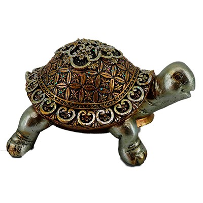 Διακοσμητική Χελώνα Polyresin Χρυσή/Λαδί 16x11.5x7.5εκ