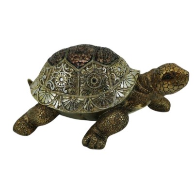 Διακοσμητική Χρυσή Χελώνα Πολυεστερική 24x14x12cm