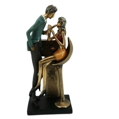 Διακοσμητικό Πολυεστερικό Ζευγάρι Σε Ραντεβού 14x9x32cm