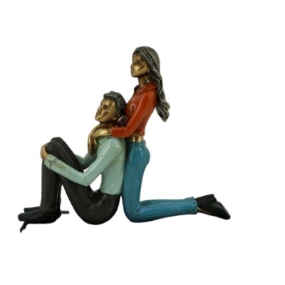 Διακοσμητικό Πολυεστερικό Ερωτευμένο Αγκαλιασμένο Ζευγάρι 26.5x6.5x22cm