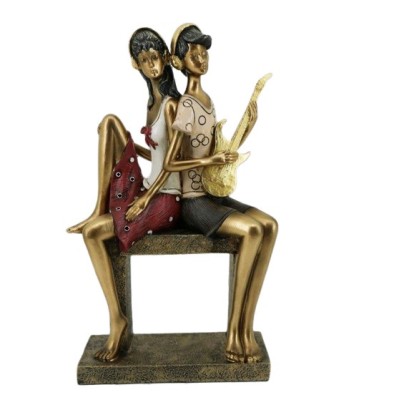 Διακοσμητικό Πολυεστερικό Ζευγάρι Παίζει Μουσική 19x9x31cm