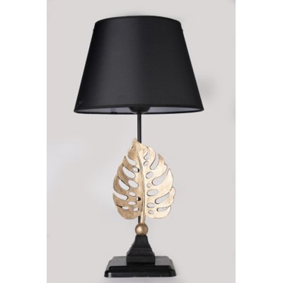 TLT 1267-GD ΕΠΙΤΡΑΠΕΖΙΑ ΛΑΜΠΑ ΜΑΥΡΗ ΜΕ ΦΙΓΟΥΡΑ ΦΥΛΛΟ ΧΡΥΣΟ 1xE-27 40W