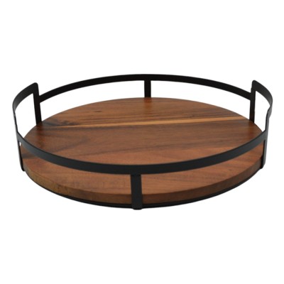 ΔΙΣΚΟΣ ΞΥΛΙΝΟΣ ΜΕ ΜΑΥΡΟ ΜΕΤΑΛΛΙΚΟ ΣΚΕΛΕΤΟ ΣΤΡΟΓΓΥΛΟΣ 28,5x28,5x6εκ. ANKOR