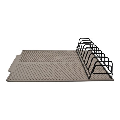 ΠΙΑΤΟΘΗΚΗ ΜΕΤΑΛΛΙΚΗ ΜΕ ΔΙΣΚΟ ΣΙΛΙΚΟΝΗΣ ΣΕ TAUPE ΧΡΩΜΑ 42x33x8εκ. ANKOR