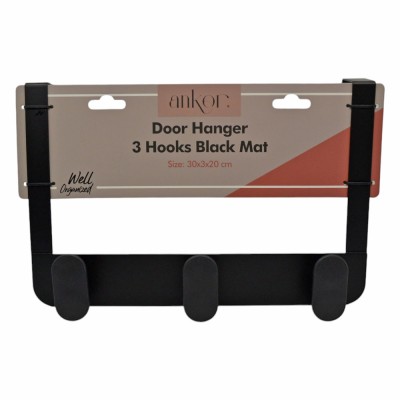 ΚΡΕΜΑΣΤΡΑ ΠΟΡΤΑΣ 3 ΘΕΣΕΩΝ ΜΕΤΑΛΛΙΚΗ ΣΕ ΜΑΥΡΟ MAT ΧΡΩΜΑ 30x3x20εκ. ANKOR