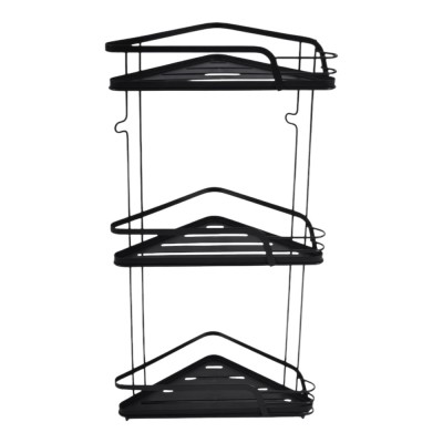 ΡΑΦΙΕΡΑ ΜΠΑΝΙΟΥ ΓΩΝΙΑΚΗ ΤΡΙΠΛΗ ΜΕΤΑΛΛΙΚΗ ΣΕ ΜΑΥΡΟ ΧΡΩΜΑ 22x22x56εκ. ANKOR