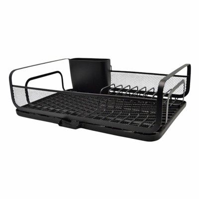 ΠΙΑΤΟΘΗΚΗ ΜΕΤΑΛΛΙΚΗ ΣΕ ΜΑΥΡΟ ΜΑΤ ΧΡΩΜΑ ΜΕ ΜΑΥΡΟ ΔΙΣΚΟ 43x28x14εκ.ANKOR