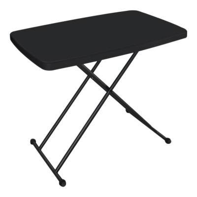 ΤΡΑΠΕΖΙ ΠΛΑΣΤΙΚΟ ΜΑΥΡΟ ΜΕ ΑΝΑΔΙΠΛΟΥΜΕΝΑ ΜΕΤΑΛΛΙΚΑ ΠΟΔΙΑ ΤΡΙΩΝ ΘΕΣΕΩΝ 76x49x74εκ. ANKOR