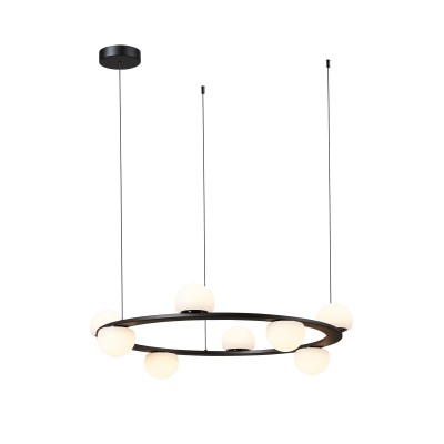 PDC 565-8 ΠΟΛΥΦΩΤΟ 8/Φ LED ΜΑΥΡΟ ΜΕ ΓΛΟΜΠΟΥΣ 8x7W 3000K 3300 LUM