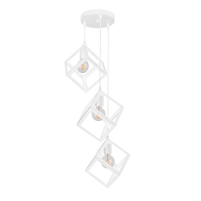 PDC 1249-3 WH CHN ΡΟΖΕΤΑ ΜΕΤΑΛΙΚΗ 3/Φ ΜΕ ΚΡΕΜΑΣΤΟΥΣ ΛΕΥΚΟΥΣ ΚΥΒΟΥΣ 3ΧΕ27