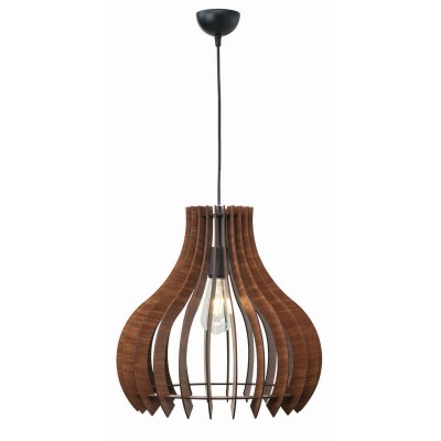 Φωτιστικό μονόφωτο ξύλο καφέ Ε27 Φ42