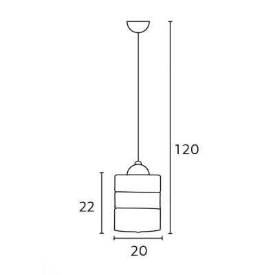 Φωτιστικό μονόφωτο γυαλί/σχοινί διάφανο Ε27 Φ20