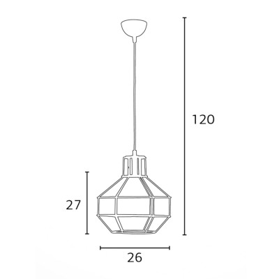 Φωτιστικό μονόφωτο μέταλλο μαύρο Ε27 Φ26