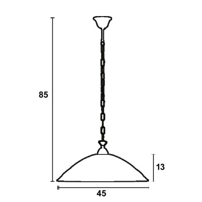 Φωτιστικό μονόφωτο γυαλί μελί Ε27 Φ45