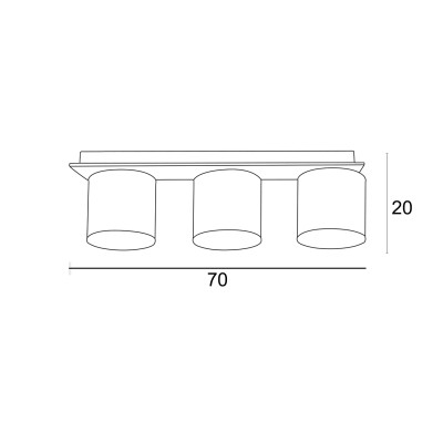 Φωτιστικό Οροφής 3φ Ξύλο/Αμπαζούρ μπεζ Ε27