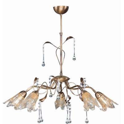 Φωτιστικό Πολύφωτο 5φ Μέταλλο μπρονζέ/Γυαλί Ε14