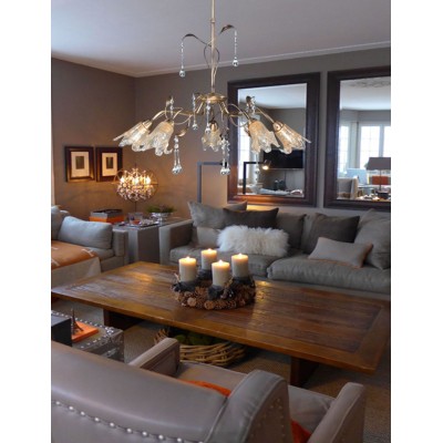 Φωτιστικό Πολύφωτο 5φ Μέταλλο μπρονζέ/Γυαλί Ε14