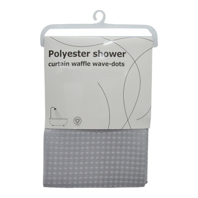 ΚΟΥΡΤΙΝΑ ΠΟΛΥΕΣΤΕΡΙΚΗ 180x180εκ 115gsm ΜΕ 12 ΚΡΙΚΟΥΣ ΣΕ ΓΚΡΙ ΧΡΩΜΑ ANKOR