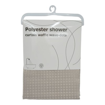 ΚΟΥΡΤΙΝΑ ΠΟΛΥΕΣΤΕΡΙΚΗ 180x180εκ 115gsm ΜΕ 12 ΚΡΙΚΟΥΣ ΣΕ ΜΠΕΖ ΧΡΩΜΑ ANKOR