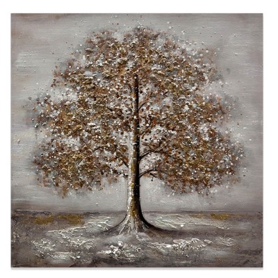 ΠΙΝΑΚΑΣ ΕΛΑΙΟΓΡΑΦΙΑ ΣΕ ΤΥΠΩΜΕΝΟ ΚΑΜΒΑ ΜΕ ΣΧΕΔΙΟ ΑΝΑΓΛΥΦΟ ΔΕΝΤΡΟ 80x80εκ. ANKOR