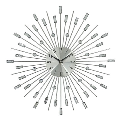 ΡΟΛΟΙ ΤΟΙΧΟΥ ΜΕΤΑΛΛΙΚΟ ΣΕ ΑΣΗΜΙ ΧΡΩΜΑ ΜΕ ΔΙΑΦΑΝΟΥΣ ΚΡΥΣΤΑΛΛΟΥΣ 49,5x49,5x4εκ. ANKOR