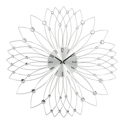 ΡΟΛΟΙ ΤΟΙΧΟΥ ΜΕΤΑΛΛΙΚΟ ΣΕ ΑΣΗΜΙ ΧΡΩΜΑ ΜΕ ΔΙΑΦΑΝΟΥΣ ΚΡΥΣΤΑΛΛΟΥΣ 60x60x4εκ. ANKOR