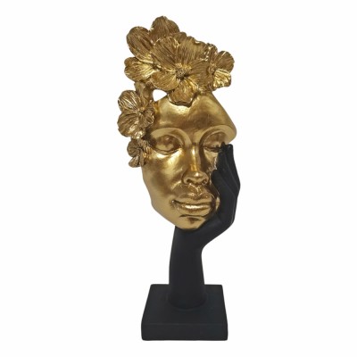 ΔΙΑΚΟΣΜΗΤΙΚΗ ΦΙΓΟΥΡΑ ΠΟΛΥΕΣΤΕΡΙΚΗ ΓΥΝΑΙΚΑ ΜΕ ΛΟΥΛΟΥΔΙΑ ΣΕ ΜΑΥΡΟ ΚΑΙ ΧΡΥΣΟ ΧΡΩΜΑ 13x7,5x29,5εκ. ANKOR