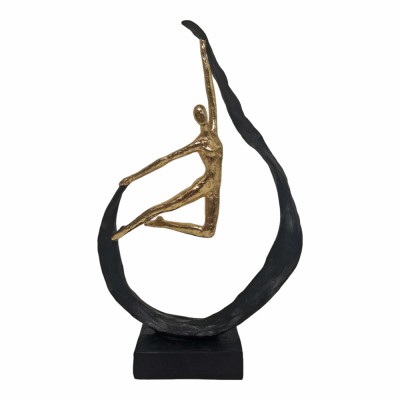 ΔΙΑΚΟΣΜΗΤΙΚΗ ΦΙΓΟΥΡΑ ΠΟΛΥΕΣΤΕΡΙΚΗ ΣΕ ΧΟΡΕΥΤΙΚΗ ΠΟΖΑ ΜΑΥΡΟ ΚΑΙ ΧΡΥΣΟ ΧΡΩΜΑ 25,4x9x41,4εκ. ANKOR